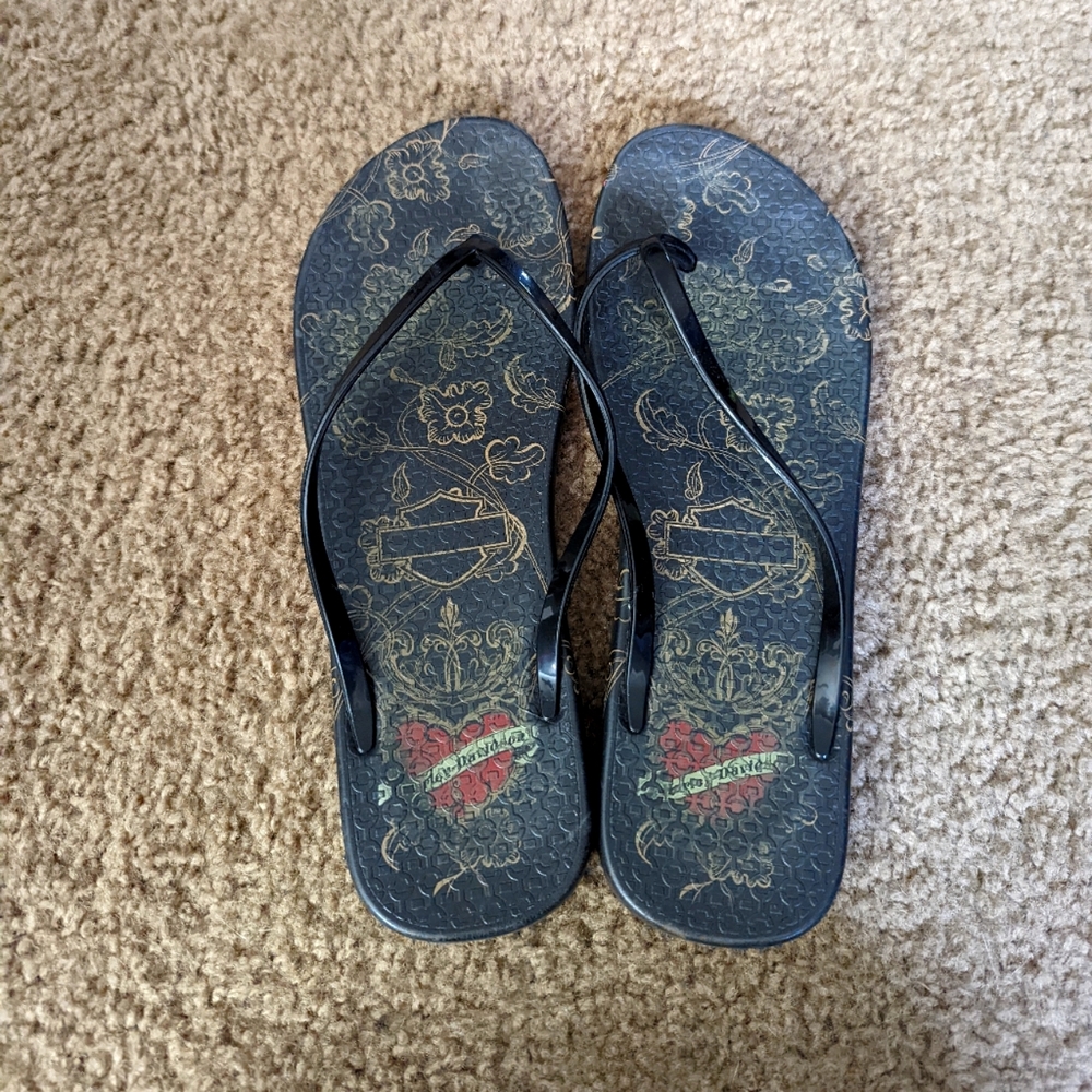 Harley Davidson size 10 flip flops